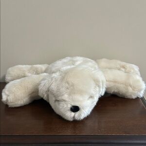 Pottery Barn Polar Bear Plush Weighted Lying Flat 12"